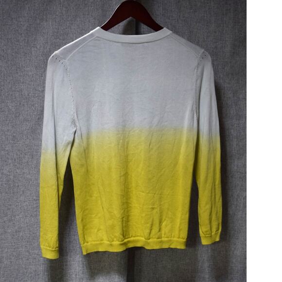 Trina Turk Yellow Gray Ombre Button Front Cardigan Sweater Size Small - Picture 3 of 3
